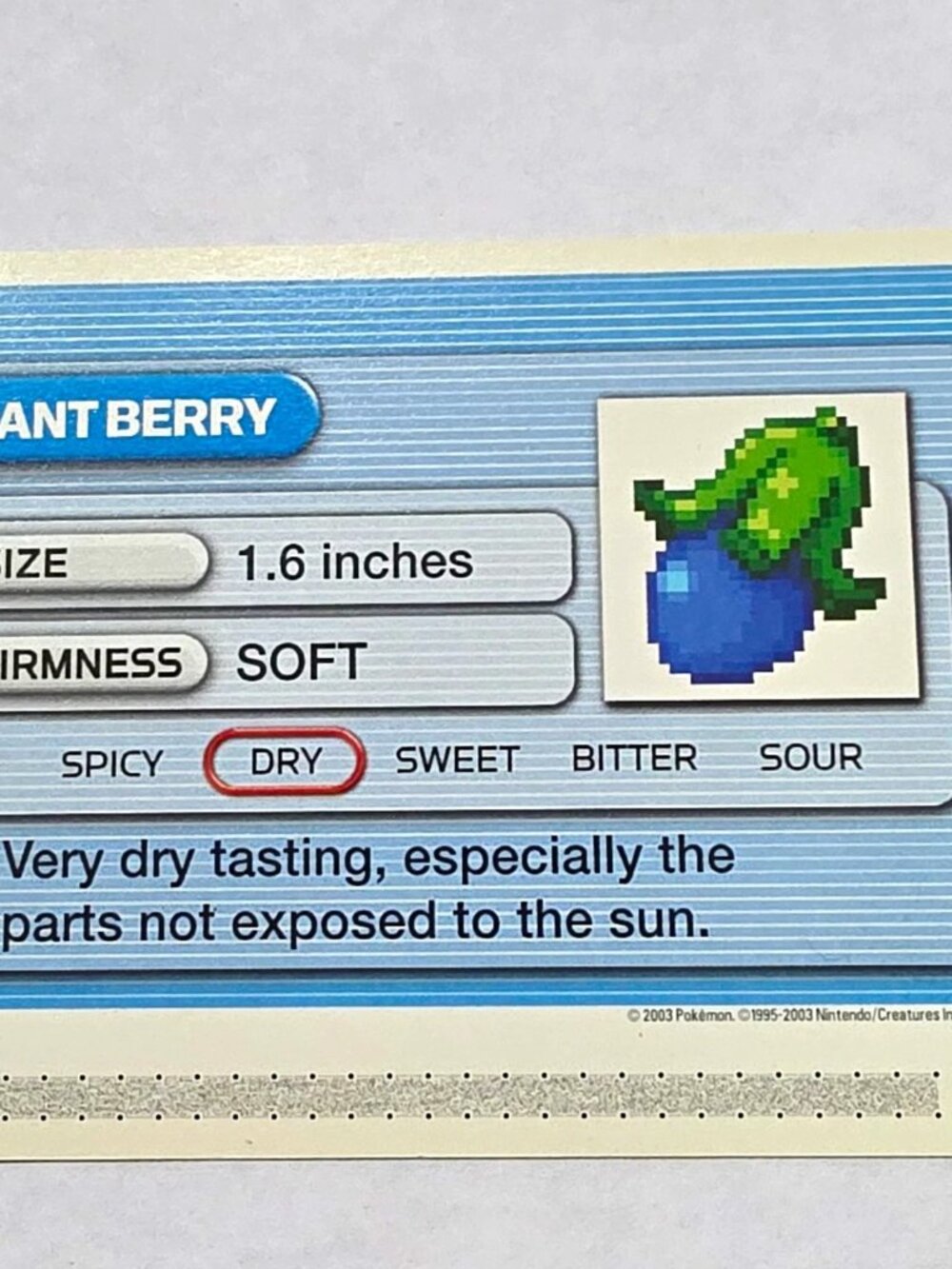 2003 Pokemon Ruby/Sapphire Battle e-Card Eggant Berry 008-K003 Nintendo English